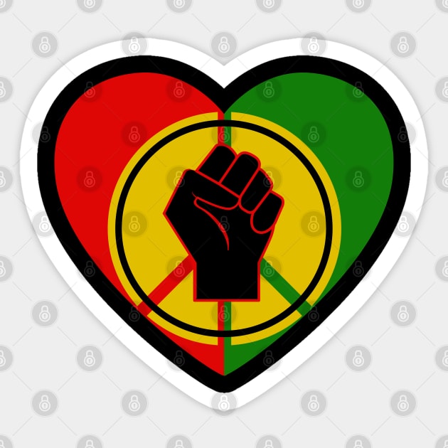 Peace Love Juneteenth Sticker by FullOnNostalgia